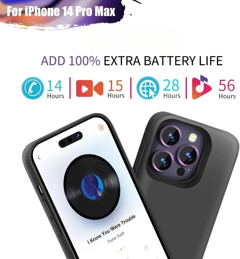 

Чехол-аккумулятор 10000 мАч для iPhone 16, 15, 14 Pro Max, 14 Plus, совместимый с iPhone 14