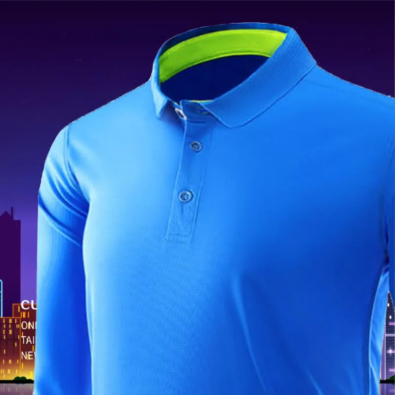 Long-Sleeved Polo Shirt Quick-Drying Sport T-Shirt Breathable Summer Wear Jersey Men\'s Tops Workwear Culture Shirt Clothing