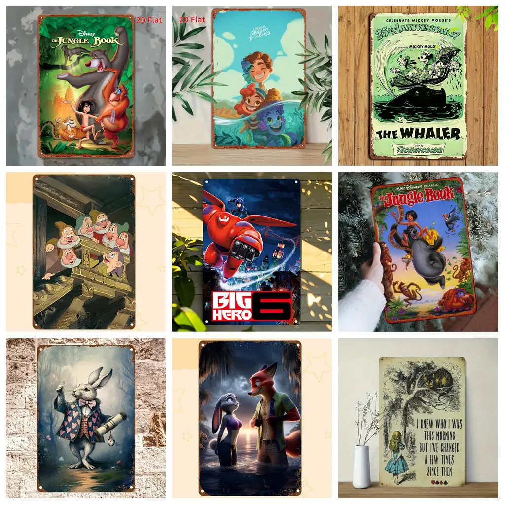 

Miniso Disney Fairy - tale World Collection Decor Poster Tin Sign Metal Sign Decorative Plaque for Pub Bar Club Wall Decoration