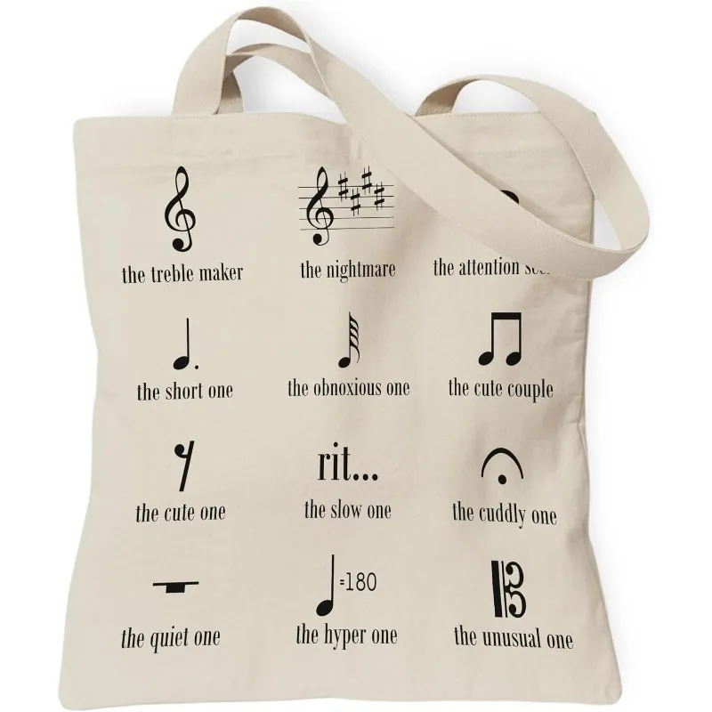 

Sheet Music Cotton Zlx Canvas Bag Unisex Handbag Fabric Ladies Tote Grocery Fashion Printed Casual