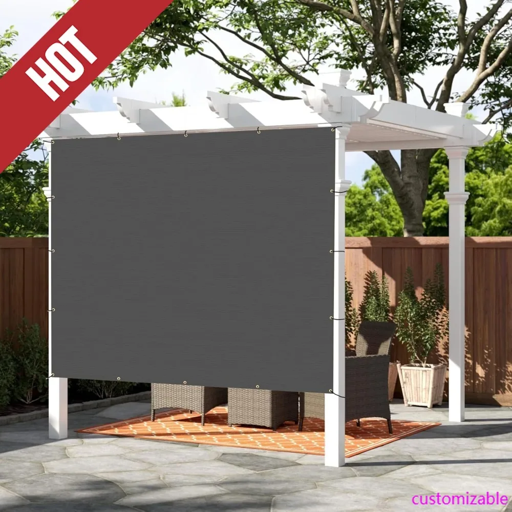 

HOT-Shade Cloth Custom Size 10x10 FT Sun Shade Screen Fabric Shade Cover Tarp With Grommets For Pergola Backyard Garden, Dark Gr