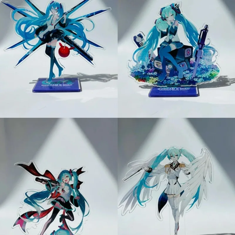 

Hatsune Miku Anime Figures Stand Model Plate Mobile Suit Gundam Desktop Decoration Kids Friends Gift for Fan Collection Ornament