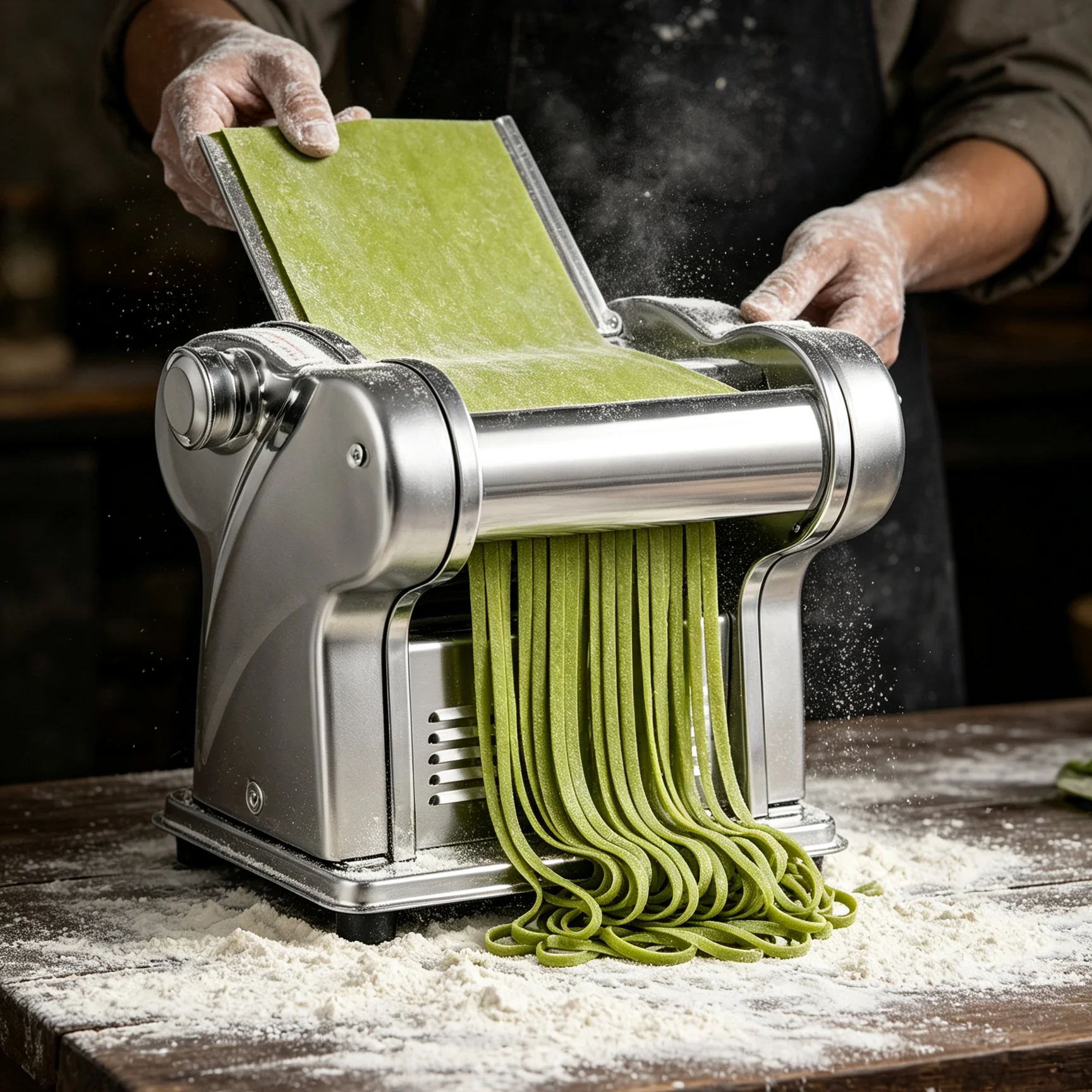 Automatic Manual Noodle Press Machine Dumpling Maker 110V 135W Silver 8 Gear Thickness Adjustment Desktop Pasta Maker