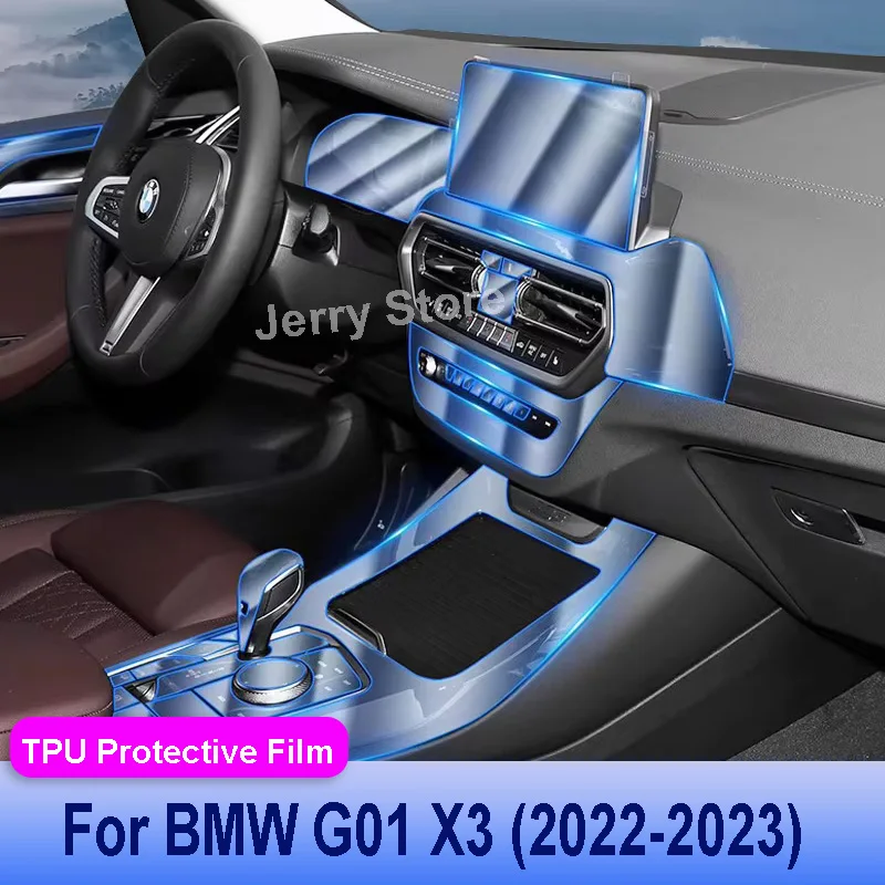 

For BMW G01 X3 (2022-2023) Anti-scratch Repair Car Sticker Car Interior Center console Transparent Stickers TPU Protective Film
