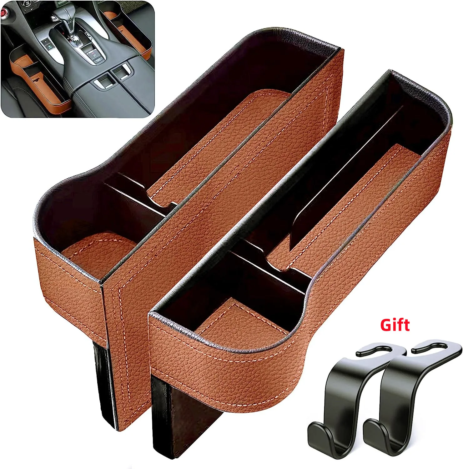 Leather Car Seat Gap Organizer 1