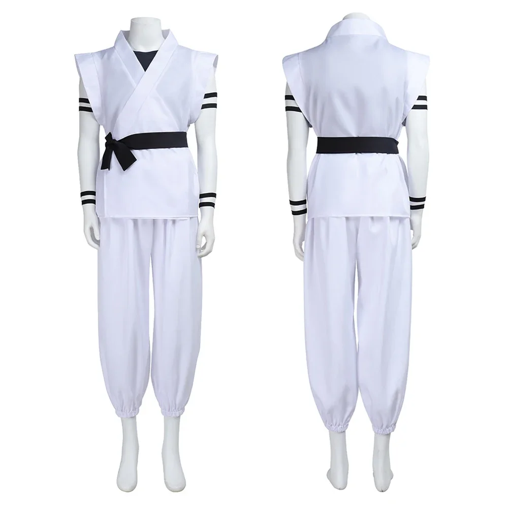 Nouveau Costume Manga Anime Japonais Ryomen Sukuna 2026 – Tenue de Kung Fu Blanche avec Tatouage pour Cosplay de Combat – Ensemble Complet