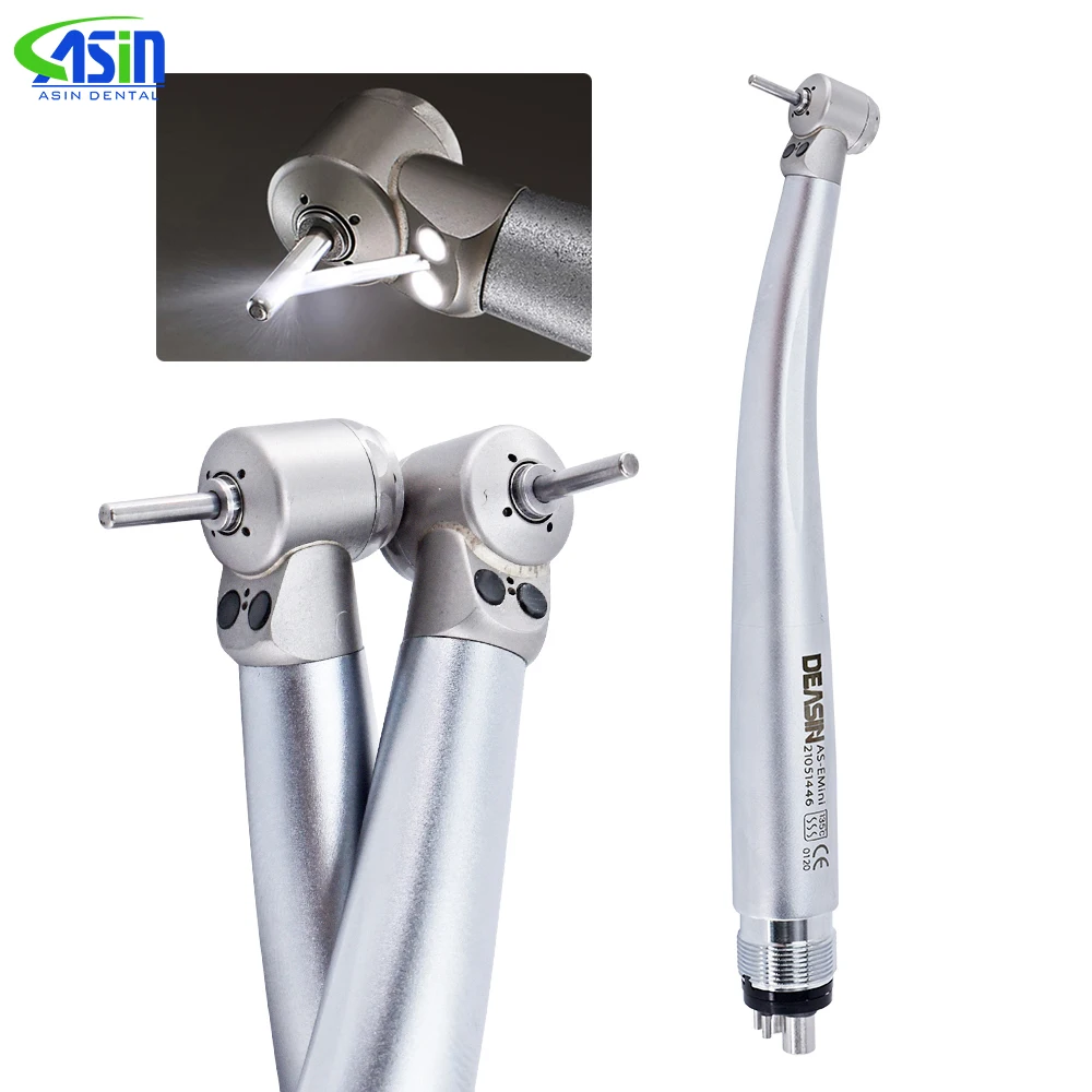 Dental LED High Speed Handpiece Mini Head Dental Air Turbine with Double LED Single Water Spray Children 2/4Holes B2/M4