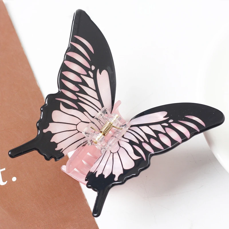 1 шт., красочные 3D коготь для волос в форме бабочки для женщин, летняя фея, зажим в виде сладкой акулы, высококачественные аксессуары для волос, головные уборы