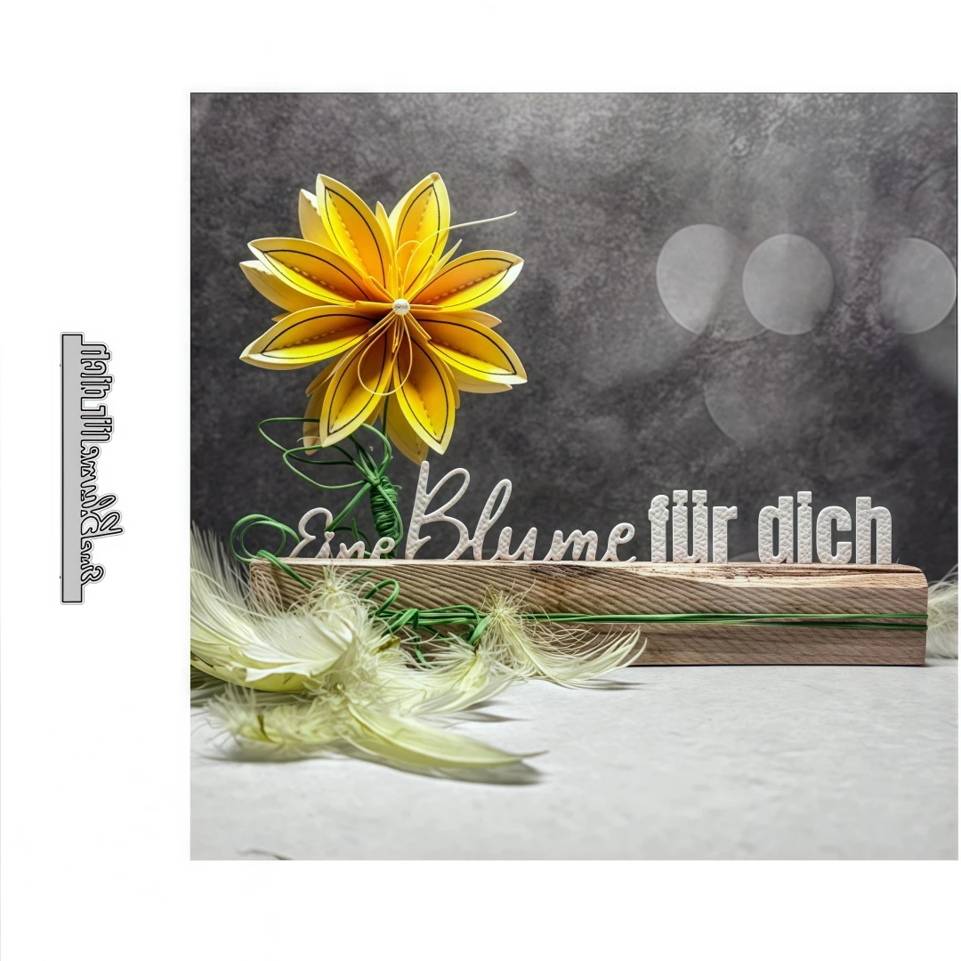 Nuevo troquel de corte de Metal Eine Blume for Dich Font para tarjetas de Navidad, fabricación de álbumes de recortes, cuchillo para manualidades de papel, hoja, fabricación de plantillas