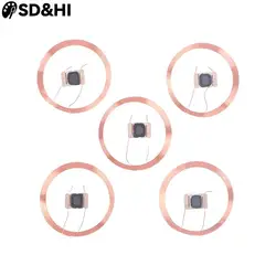 5pcs 21.6mm 13.56MHZ Writable Rewritable Copper Coil Coin Card Keyfob RFID Ultra-thin Cell Phone Access Card