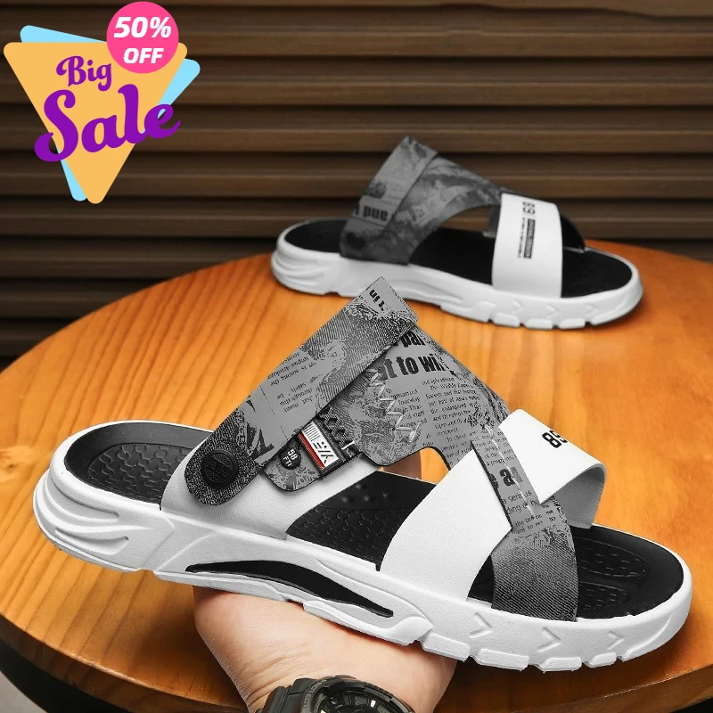 

Мужские сандалии-трансформеры, модные новые пляжные туфли для прогулок, нескользящие, износостойкие, спортивные, повседневные и дышащие сандалии