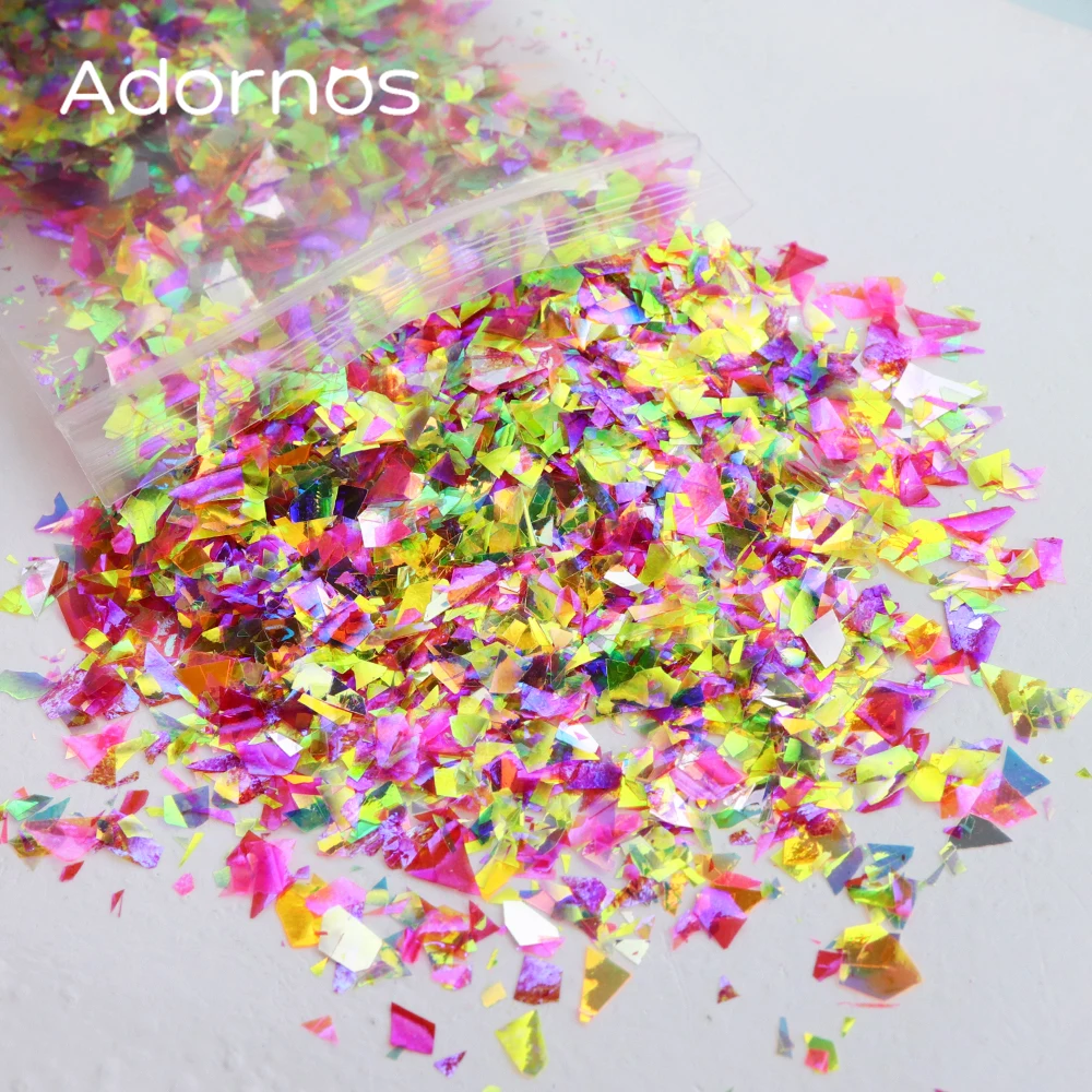 Iridescent Resin Sequins Silicone Mold Filler Aurora Irregular Large Fragment Flakes Resin Filling Accessories DIY Crafts Making