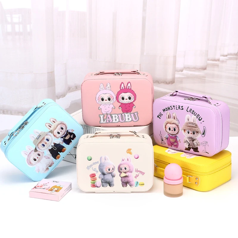 New Cute Cartoon Labubu Makeup Bag Multi Functional Handheld Portable Storage Small Square Bag For Children's Birthday Gifts