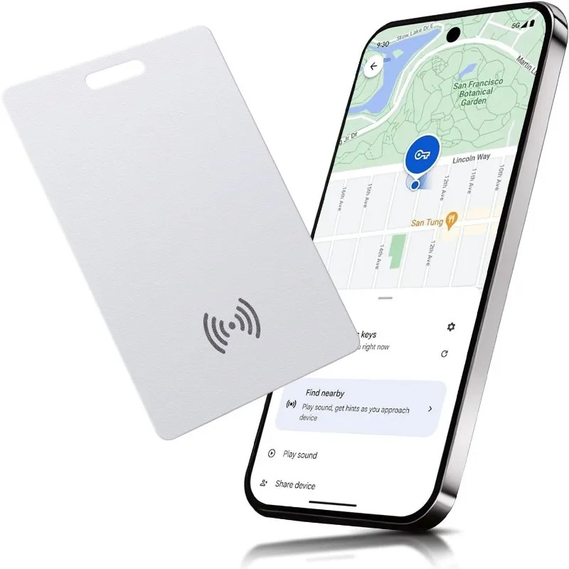 

Wallet Smartcard Tracker Android,Bluetooth Locator Works with Google Find My, Ultra-thin Card Support Wireless Charge,White