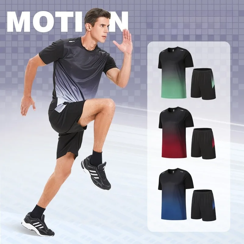 

Men's Quick-Drying Sports Suit Short Sleeve T-Shirt Summer Running Sports Training Fitness Sports Clothing