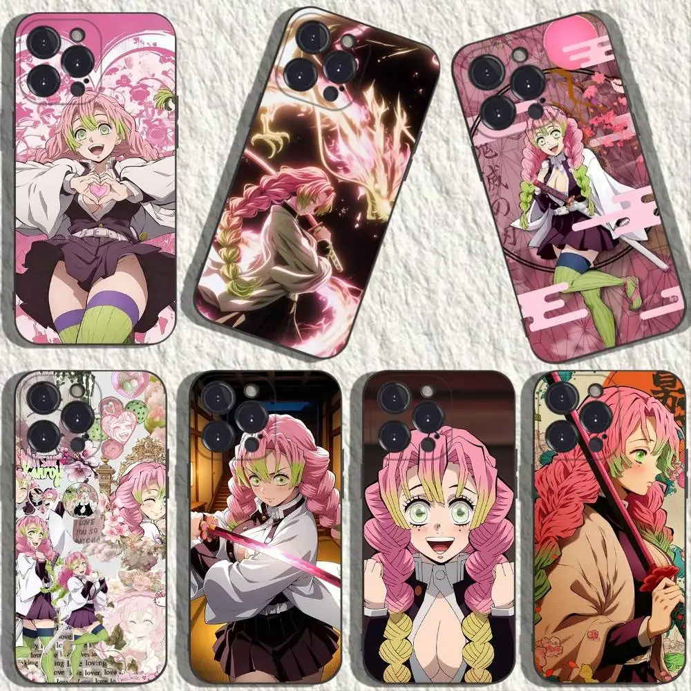 

Anime M-Mitsuri K-Kanroji Phone Case For iPhone 16,15,14,13,12,11 Plus,Pro Max,XS,X,XR,SE,Mini,8,7,Soft Silicone Black Cover