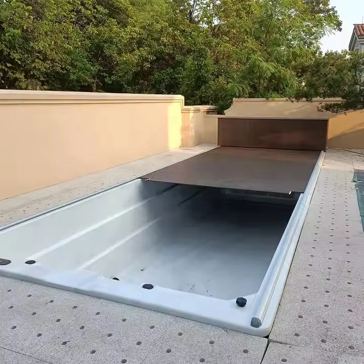 Insulated Aluminum Slat Rolling Pool Cover With Hidden Track System Energy-Saving Safe Swimming Pool Protection