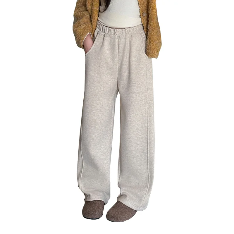 

2026 Girls‘ Autumn Straight Sweatpants for Big Kids, Casual Sporty Long Trousers, Breathable Everyday Bottoms New Arrival