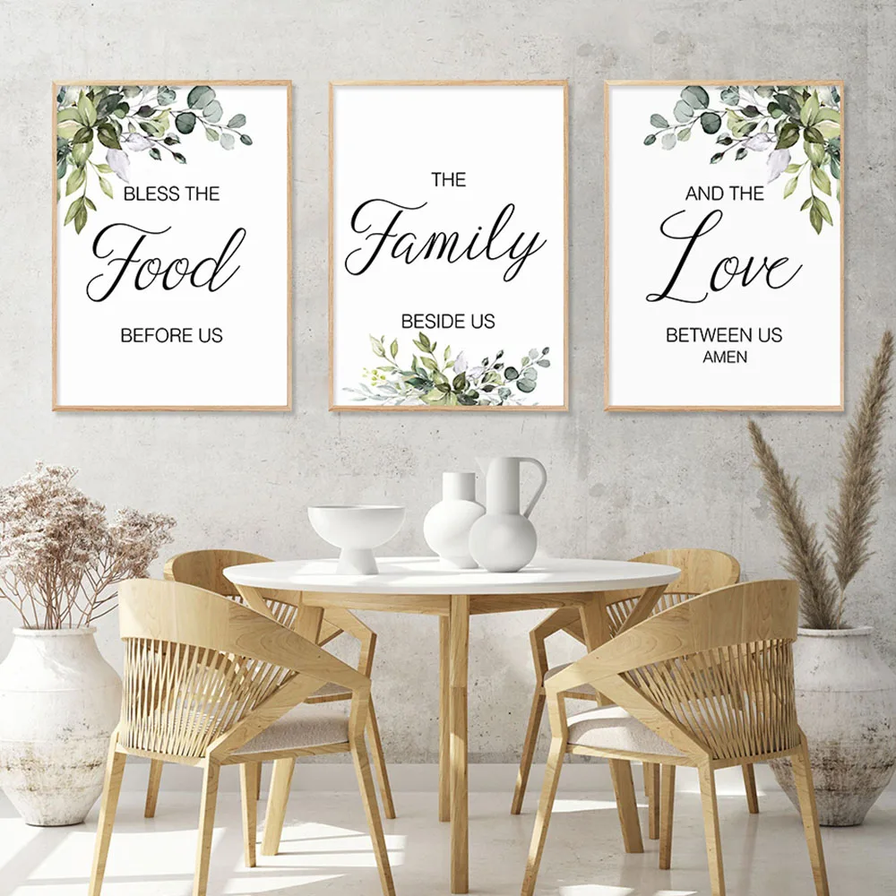 Modern Food Family Love Scripture Nordic Posters Canvas Painting Wall Art Print Picture for Dining Room Kitchen Home Decor Gift