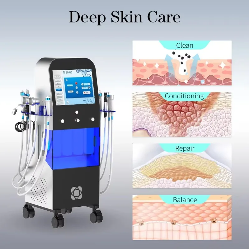 최고급 14 in 1 안티에이징 피부 딥 클렌징 페이셜 보습 미백 주름 제거 페이스 리프팅 뷰티 디바이스