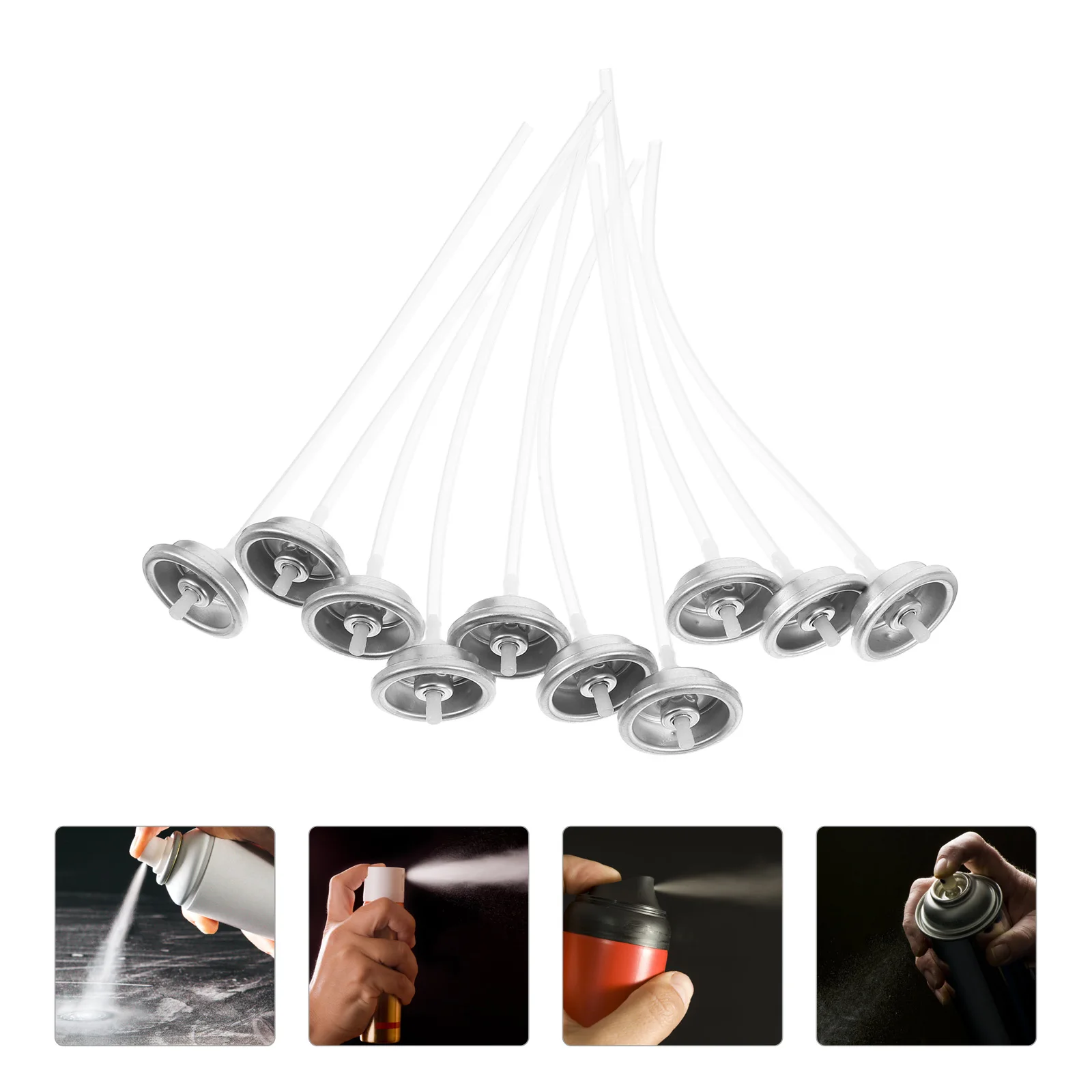 10 Pcs Aerosol Accessories Valves Plastic Nozzle Self-painting Spray Bottles Atomizing Replacement Sprayer Pp Cans Hose