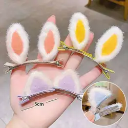 2pcs Cute Ears Hair Clips 3D Rabbit Bear Hair Pin for Baby Girls Kawaii Headwear Little Girls Kids Hair Accessories