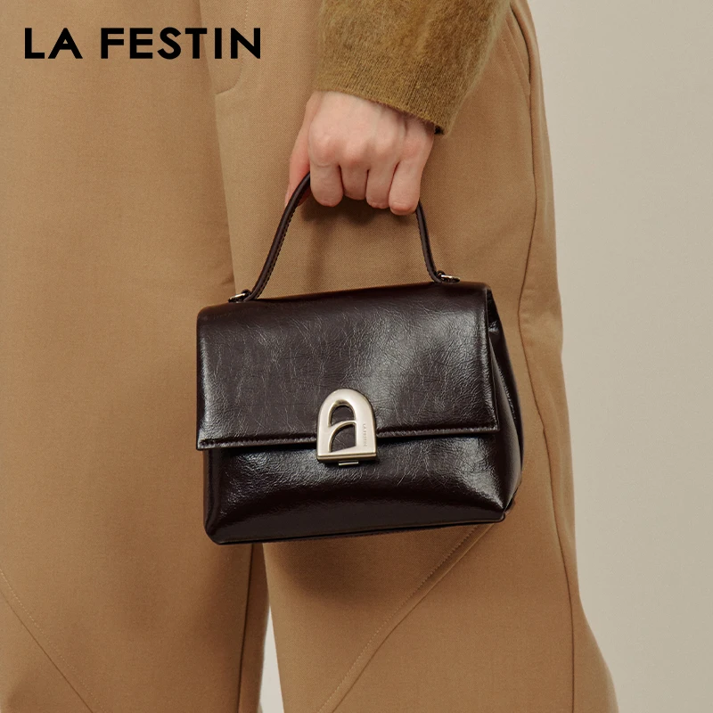 LA FESTIN Original 2024 New Handbag Women Luxury Designer Bags Crossbody Shoulder Bag Leather Bag Small Bag A-line Door Series