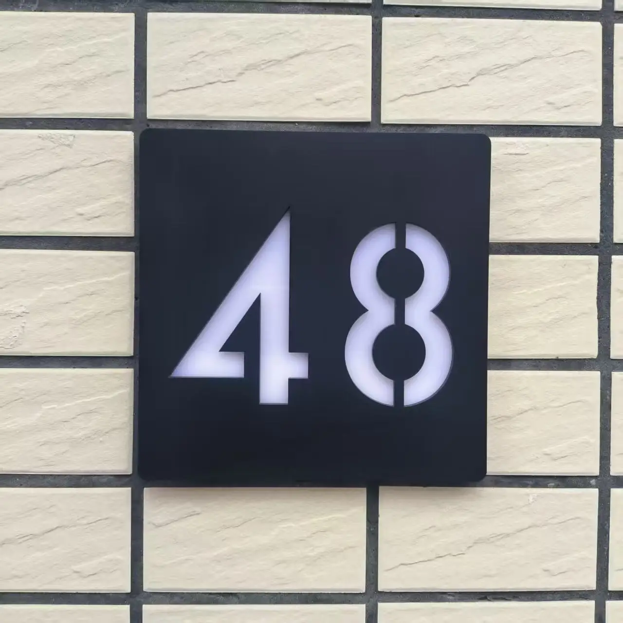 

Customizable design with 3D letters, modern gray acrylic house number sign, outdoor address plaque, home decor, street sign