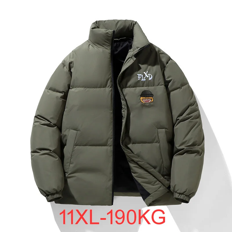 Outono inverno masculino plus size quente gola engrossado quente solto casual novo estilo outerwear jaqueta 190kg 11xl