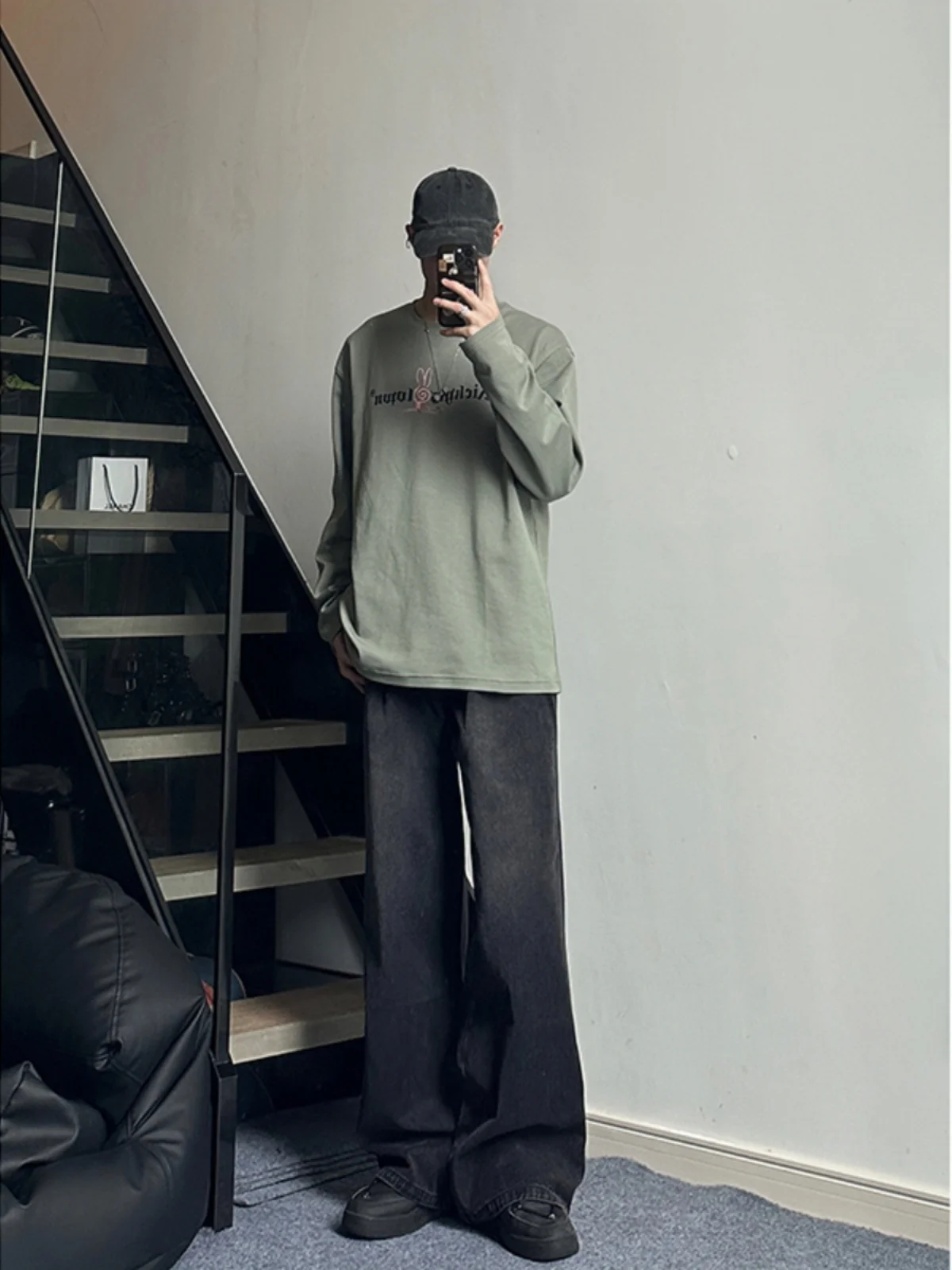 

Американские винтажные джинсы American Sle, мужские, удлиненные, прямые, свободные, молодежные, модные, из смесового хлопка и полиэстера, износостойкие.