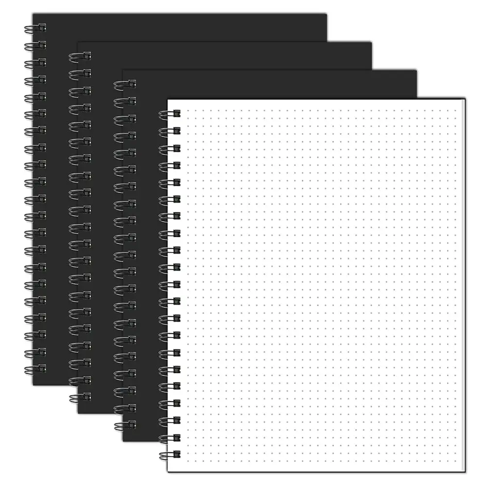 

Тетрадь-спираль с точечной разлиновкой, формат 8,5 x 11 дюймов (A4), большой блокнот с точечной сеткой, бумага с точечной разлиновкой 100 г/м², 160 страниц, для ведения дневника/записей.