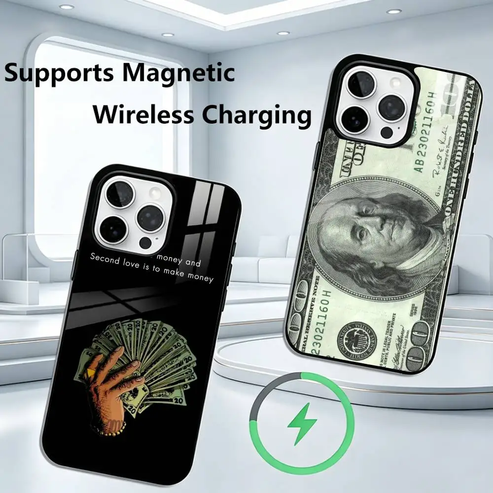 Money is Love Phone Case For iPhone18,17,16,15,14,13,12,11 Plus,Pro Supports Magnetic Wireless Charging