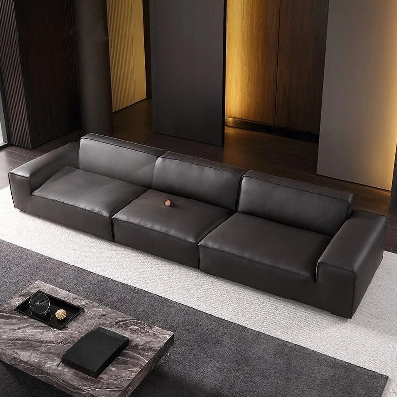 Italian modern simple first layer leather simple home living room