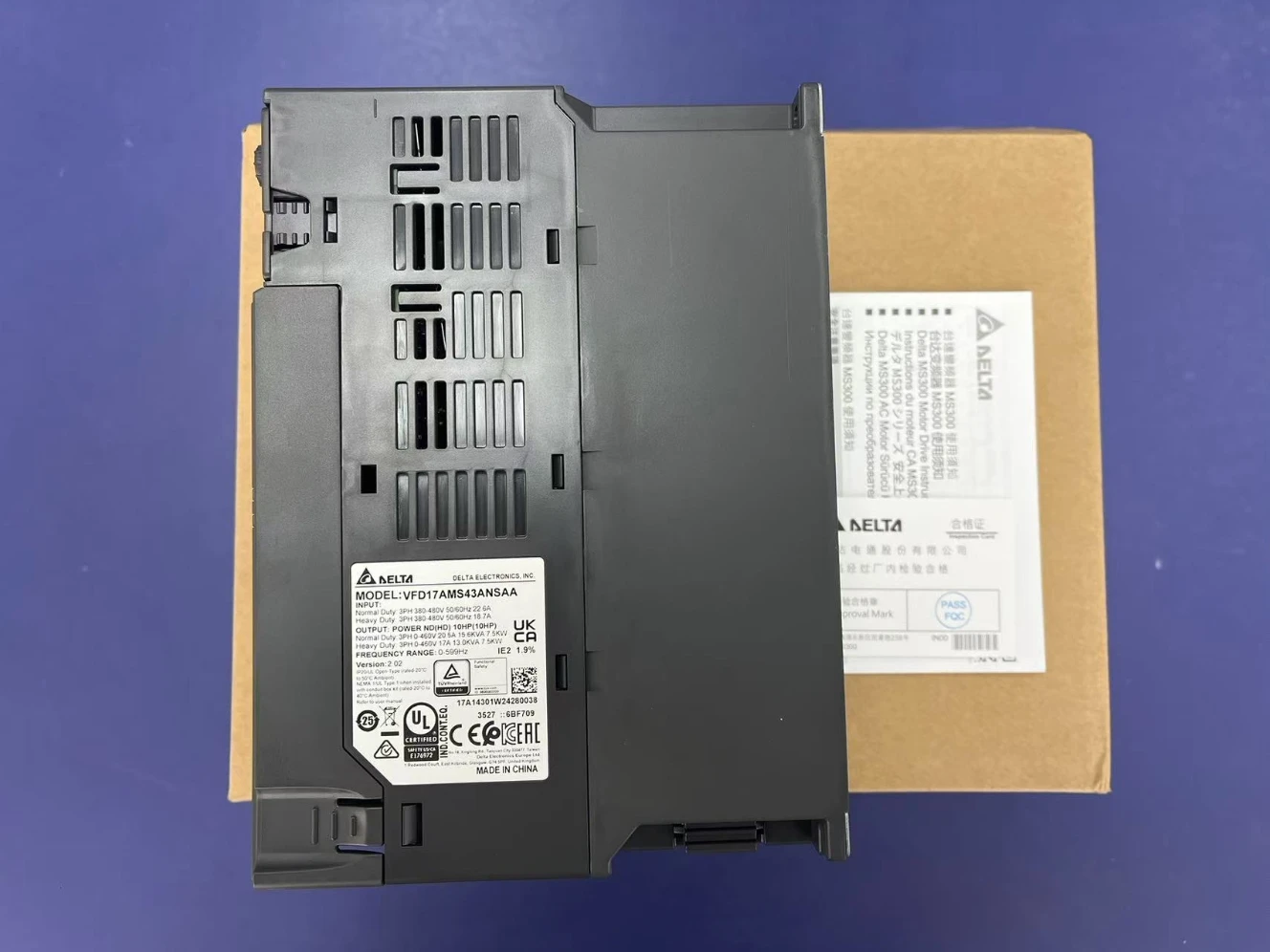 VFD MS300 سلسلة تردد العاكس VFD17AMS43ANSAA 10HP 7.5KW 480V 17A