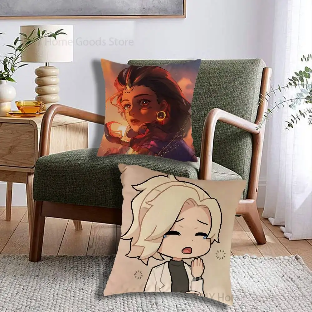 OverwatcheS Wuyang Ye MERCY Cartoon Printing Pillowcase Customized Pillow Cover for Sofa Home Decor