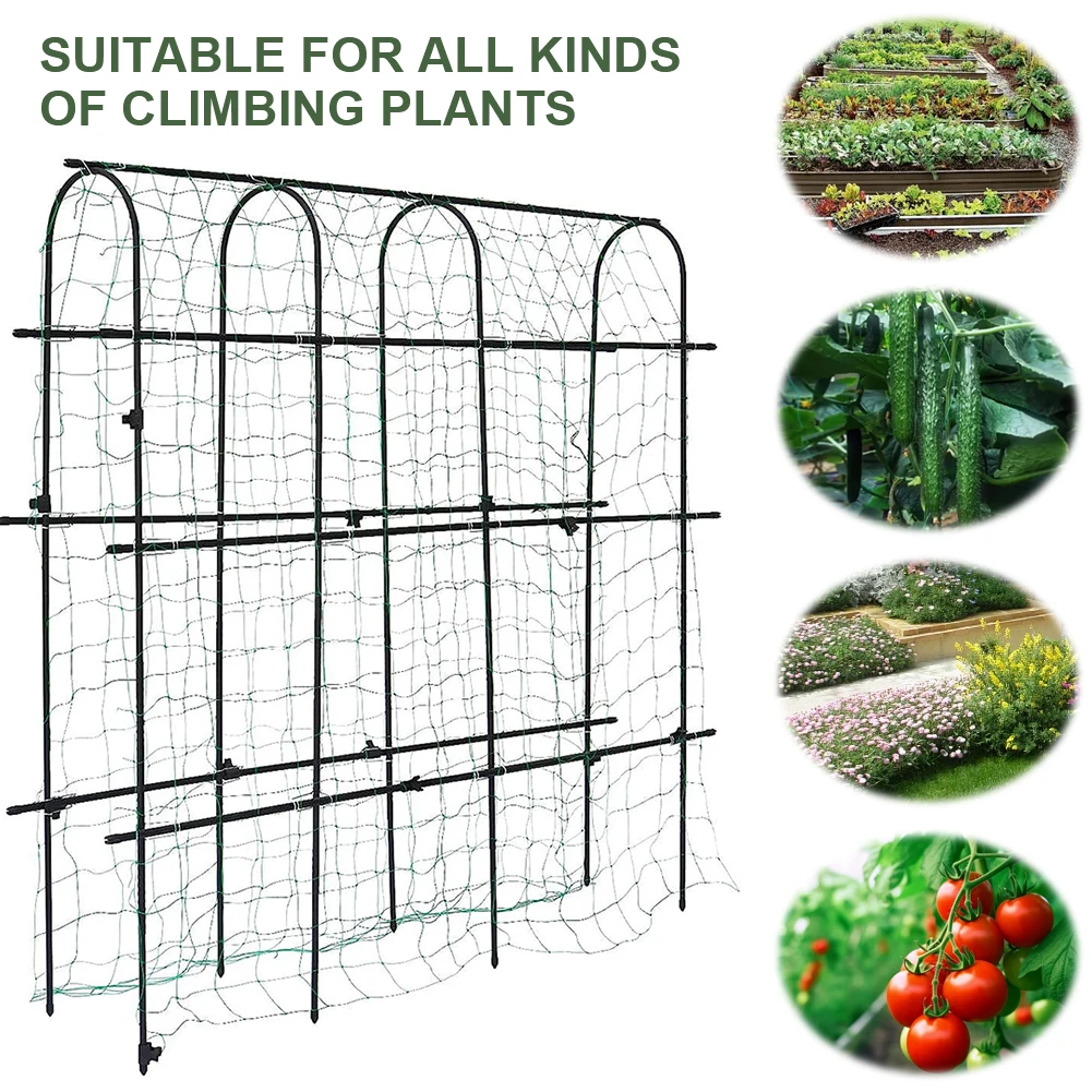 

Garden Cucumber Trellis Outdoor U-Frame Trellis Detachable Vine Stand Vegetable Trellis for Vegetable Beans Fruit Grow Trellises