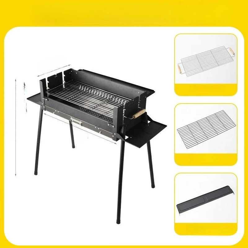 

Outdoor Grill Non-Smoking Foldable Portable Patio Grill Outdoor Camping Wood Carbon Grill Tools