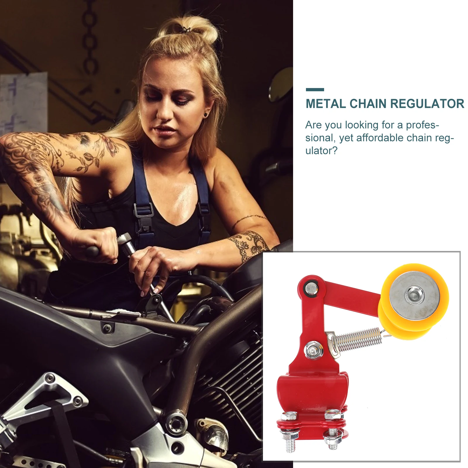 

Universal Motorcycle Chain Regulator Metal Chain Tensioner Auto Adjuster Tool for Dirt Bike Pit ATV Improve Driving Safety