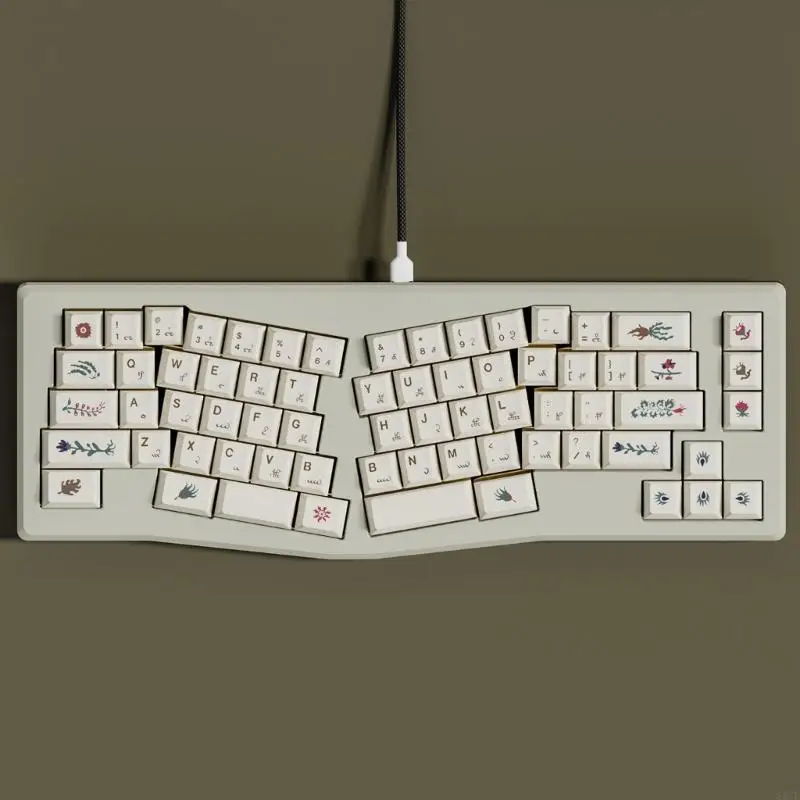 135PCS PBT Keycaps With Voynich Manuscript Designing Heat Sublimated For Gaming Office And Creative Workspaces 83CF