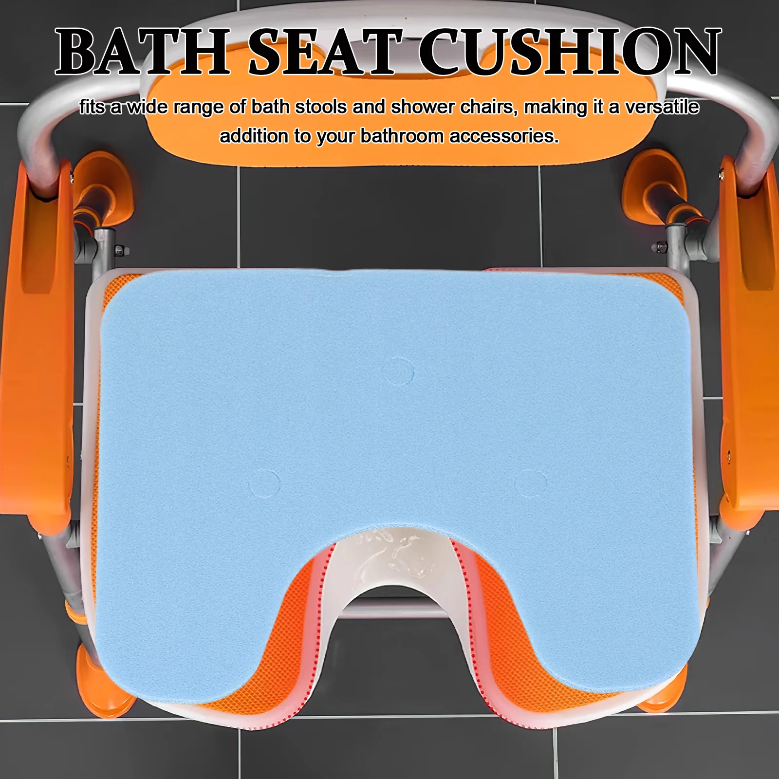 

1Set Waterproof Nonslip Bath Seat Cushion Soft Comfortable Shower Chair Pad Backrest Mat for Elderly Disabled Bath Stools