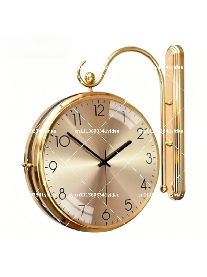 Light Luxury Double-Sided Wall Clock, Simple Two-Sided Design, Unique Home Decor