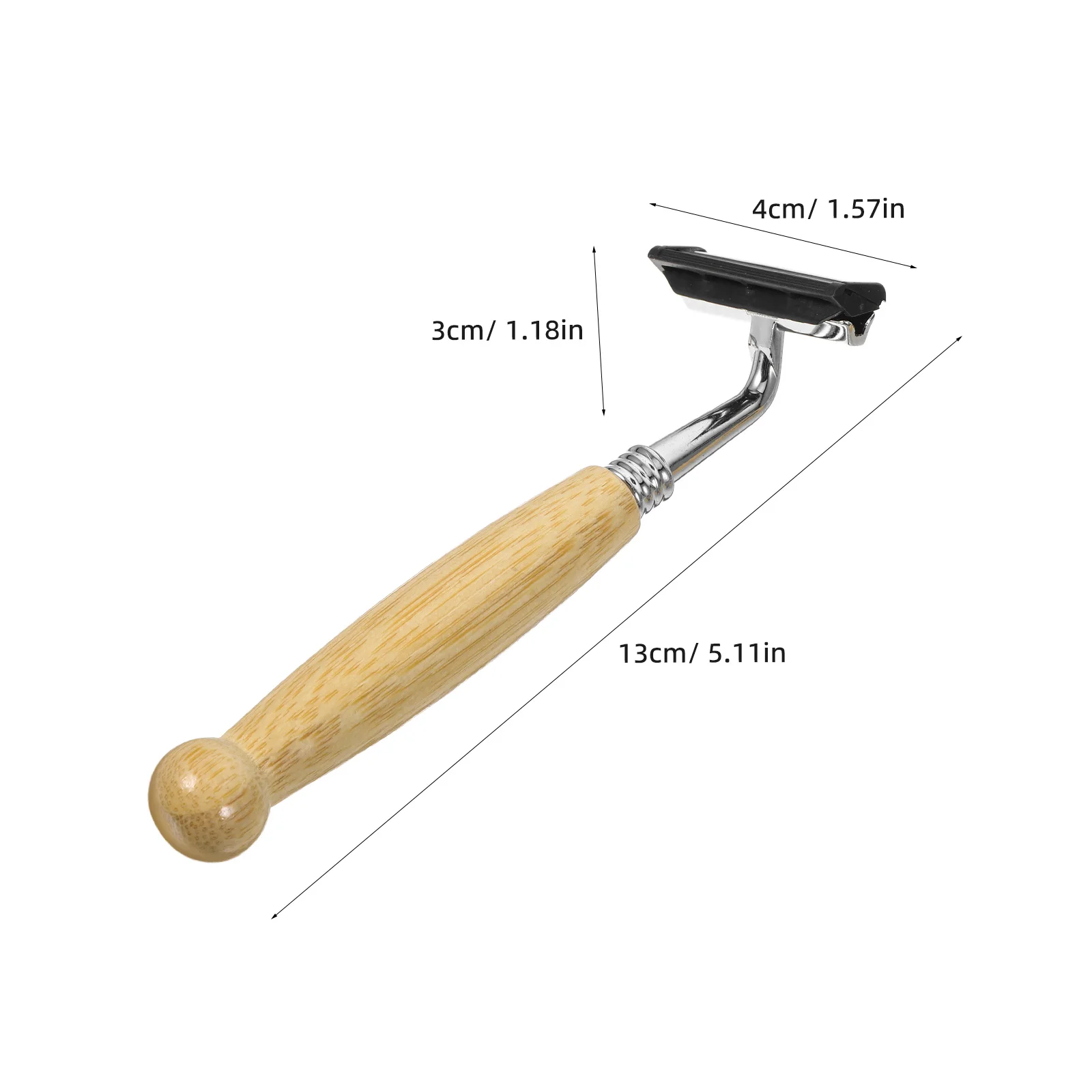 4 قطعة مقبض الخيزران الحلاقة شفرة الحلاقة مقص الشعر النمط القديم دليل ماكينة حلاقة المتقلب اللحية الفولاذ المقاوم للصدأ السلس هدية