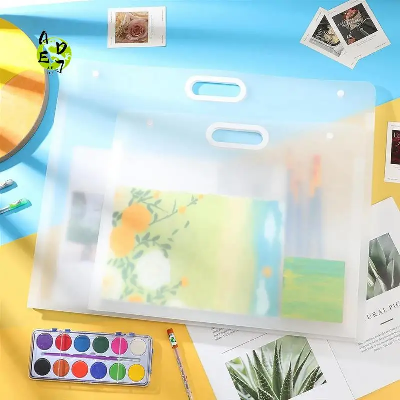 

AED7-4 PCS Art Portfolio Folder For Artwork Art Portfolio As Shown Plastic Waterproof Art Portfolio With Handles Large Art Case