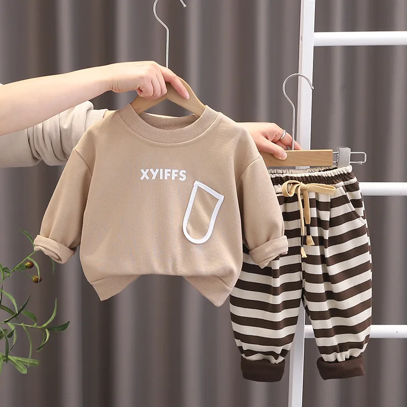 

Toddler Outfits 2024 Spring Designer Baby Boy Clothes 1 To 2 Years Casual O-neck Long Sleeve T-shirts and Pants Kids Boys Suit