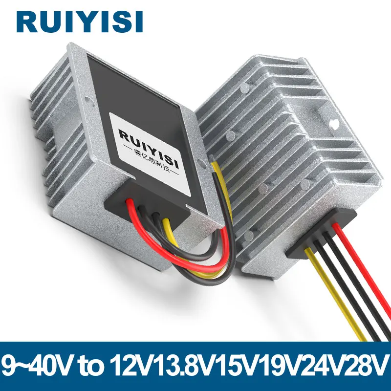 RUIYISI 12V to 28V Power Converter 24V to 24V Voltage Regulator 9-40V to 12V 13.8V 15V 19V Transformer