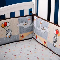 Cama de algodão Proteção Trilhos, Cerca do berço do bebê, Espessar o amortecedor, Em torno do Guardrail Crash, Decoração do quarto, 4m, 4 em 1