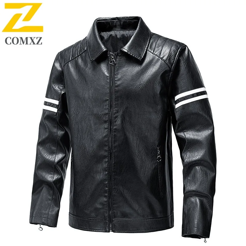 

Мужская кожаная куртка с лацканами в стиле мотоциклиста, весна-осень, новое модное пальто, молодежная подкладка из искусственного меха, модная верхняя одежда-авиатор