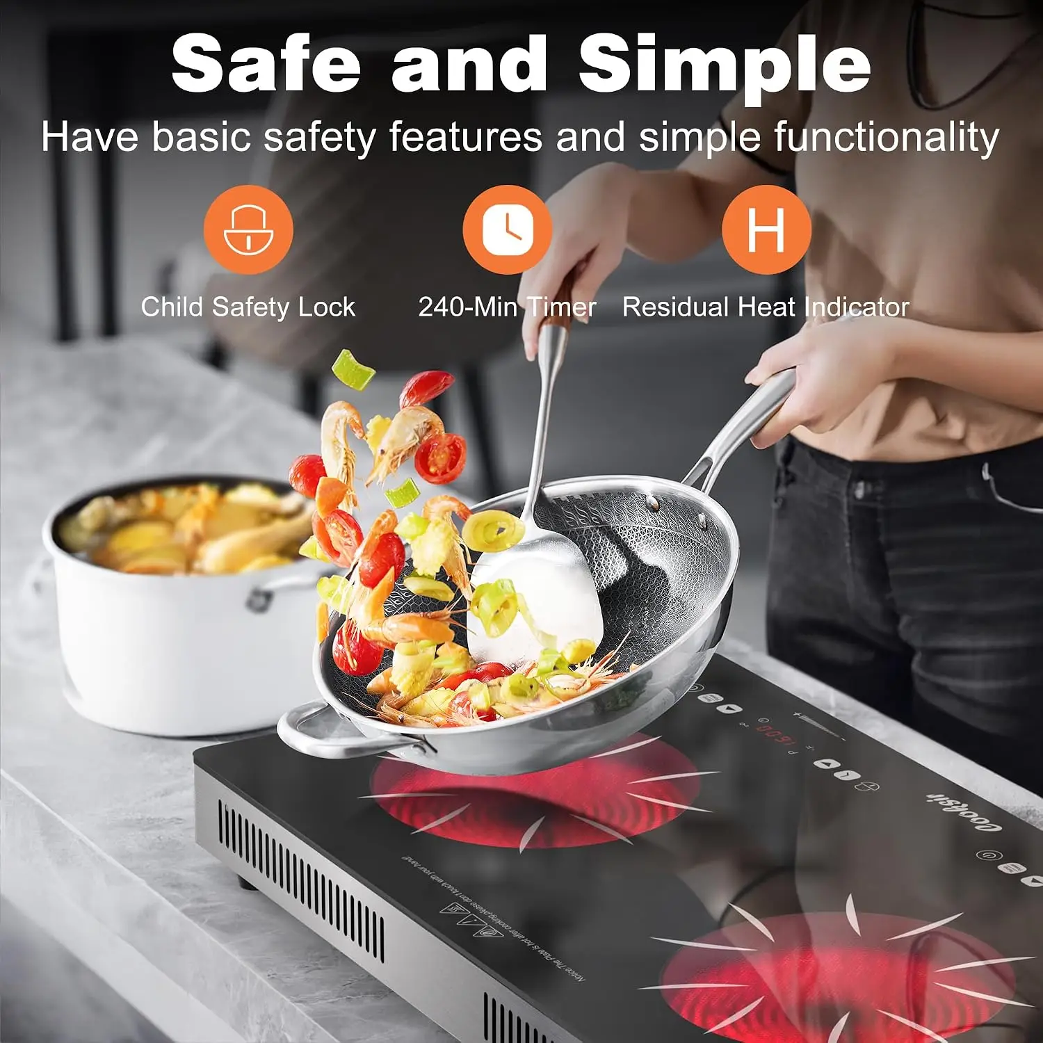 2 Burner Electric Cooktop - 24 Inch(22.2