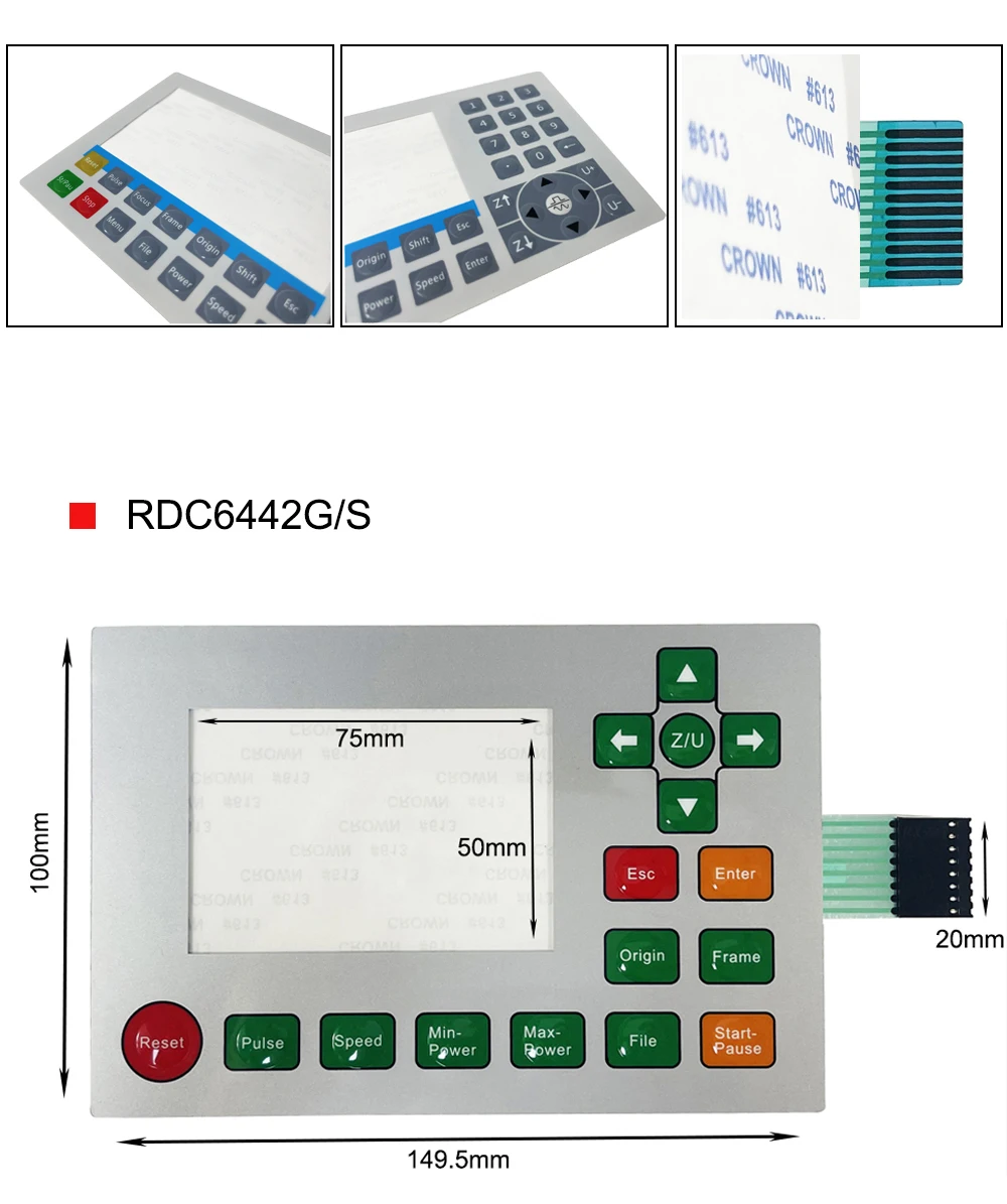HUNST Ruida Membranschalter Geeignet für RDC6445S RDC6445G RDC6442S RDC6442G Tastatur-Membranmaske – Detail 3