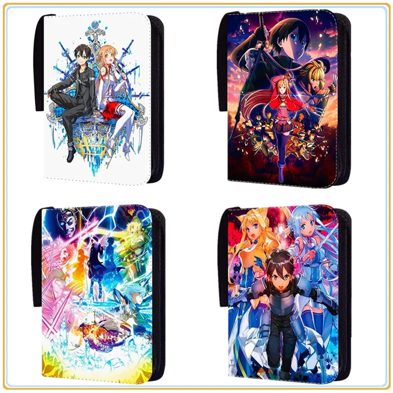 400/900 Stück Sword Art Online Kartenalbum mit 4/9 Kartenfächern, Sammelmappe mit Reißverschluss, Doppeltaschen-Kartenbinder